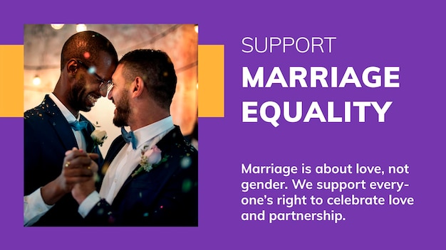 Support marriage equality template psd lgbtq pride month celebration blog banner