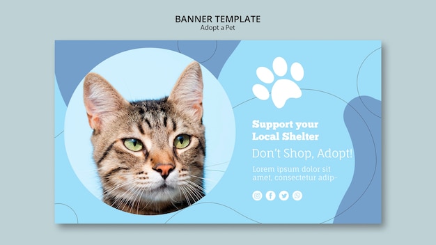 Free PSD support your local shelter banner template