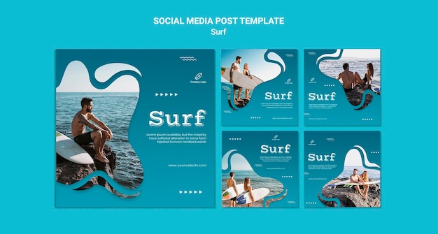 Post sui social media di surf e avventura