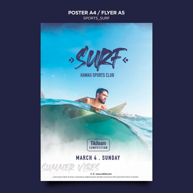 Surf classes poster template