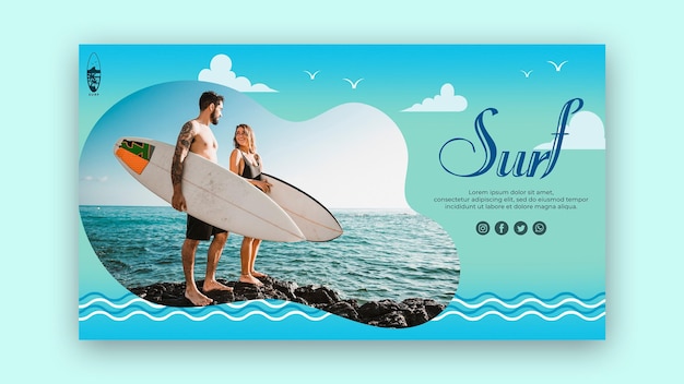 Modello di pagina di destinazione del concetto di surf