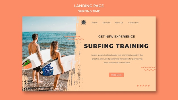 Free PSD surf concept landing page template