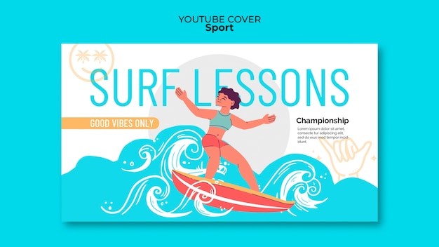 PSD gratuito disegno del modello di surf sport