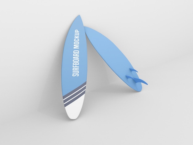 Surfboard  mockup set on white background