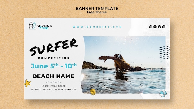 Free PSD surfer banner template concept