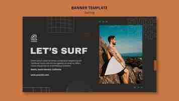 PSD gratuito modello di banner di competizione di surf