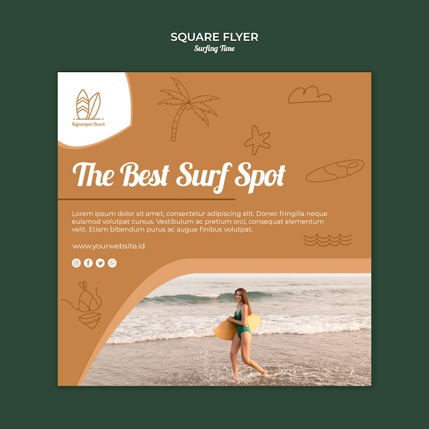 Free PSD surfing flyer template style