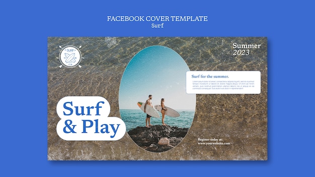 Free PSD surfing hobby facebook cover