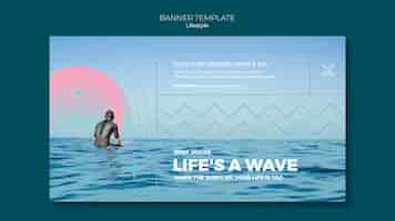 Free PSD surfing lifestyle banner template