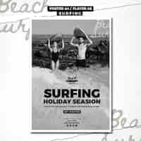 Free PSD surfing poster template concept