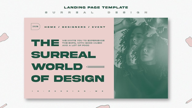 Free PSD surreal design event landing page template