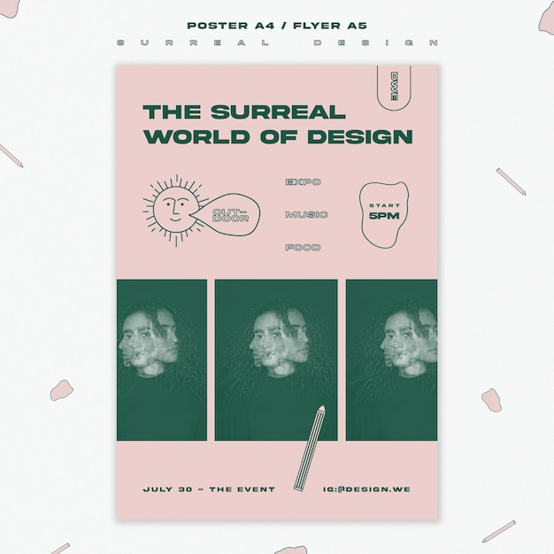 Free PSD surreal design flyer template