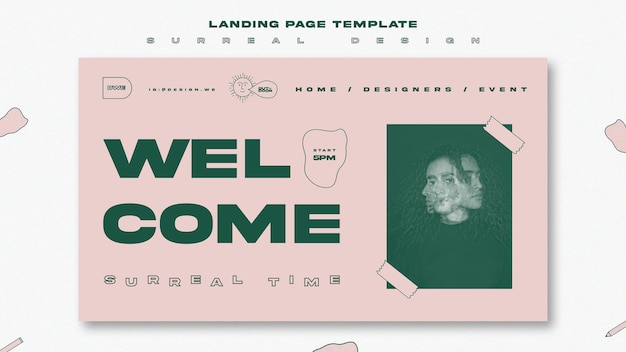 Free PSD surreal design landing page template