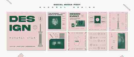 무료 PSD 게시물 템플릿-초현실적 인 디자인 소셜 미디어