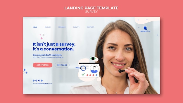 Survey landing page design template