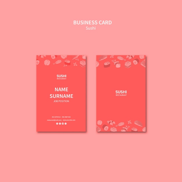 Free PSD sushi business card template concept