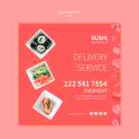 Free PSD sushi flyer template concept