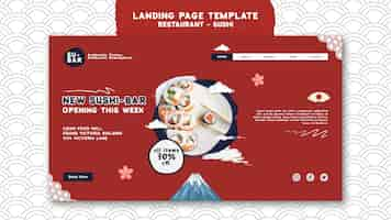 Free PSD sushi landing page template