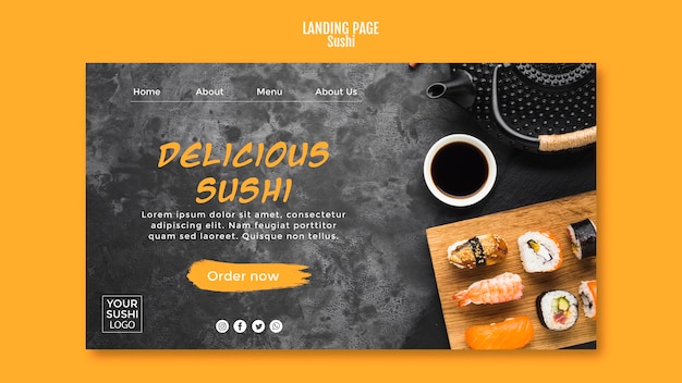 Free PSD sushi landing page