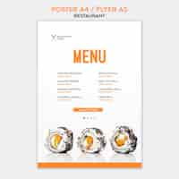 Free PSD sushi poster restaurant template