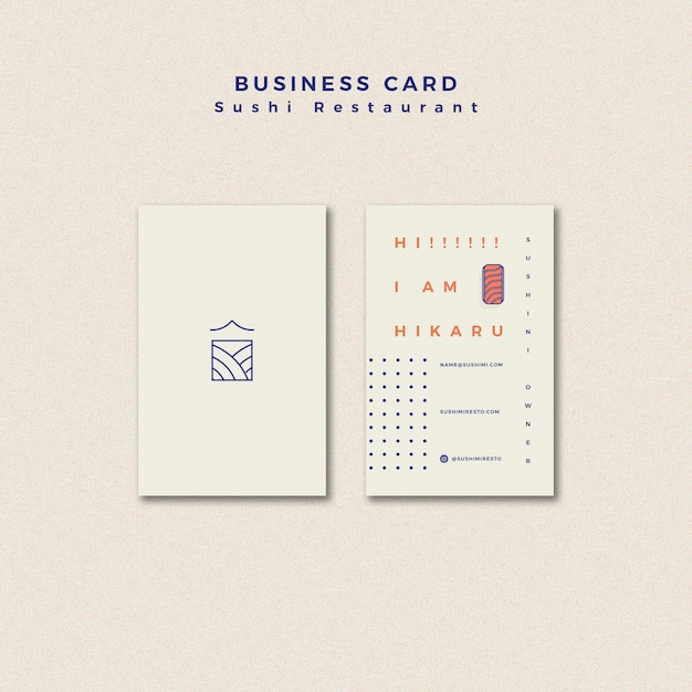 Free PSD sushi restaurant business card template concept