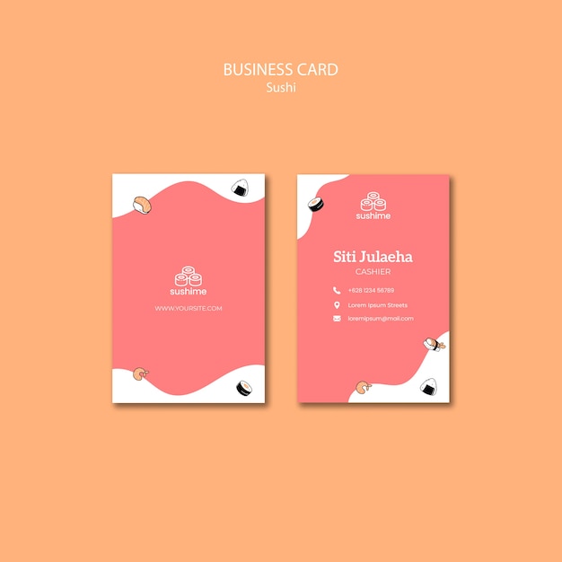 sushi restaurant business card template