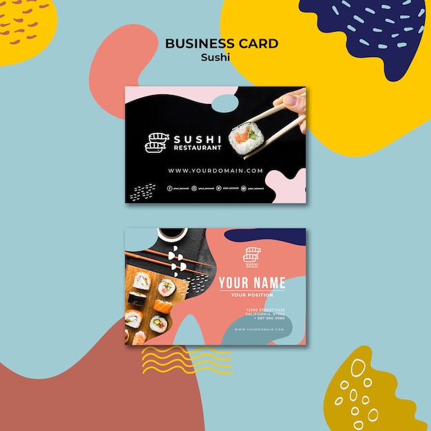 Sushi restaurant business card