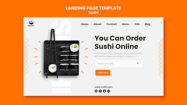 Sushi restaurant landing page template