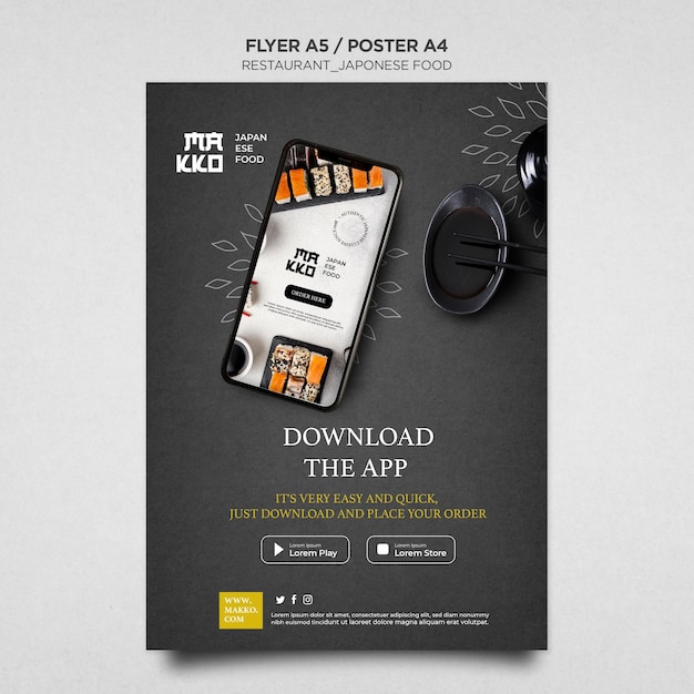 Sushi Restaurant at Your Door – Free PSD Poster Print Template