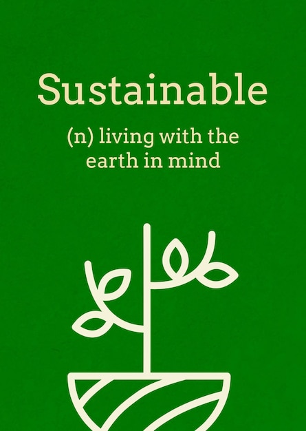 Free PSD sustainability poster template psd with text text in earth tone