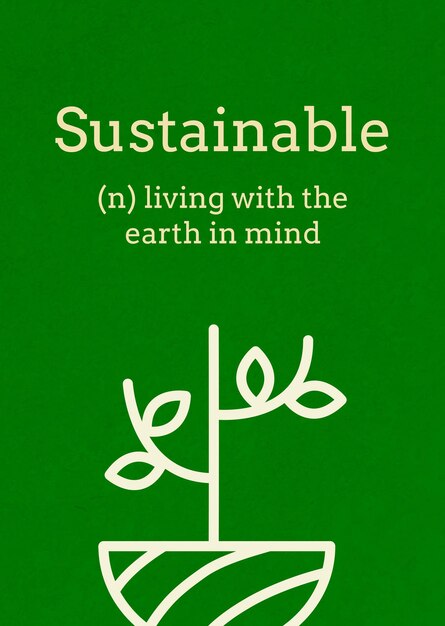 Sustainability poster template psd with text text in earth tone