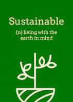 Бесплатный PSD psd шаблон плаката устойчивого развития с текстовым текстом в земных тонах