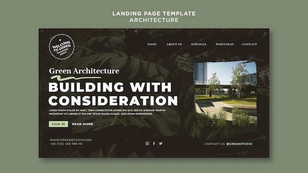 Free PSD sustainable architecture template design