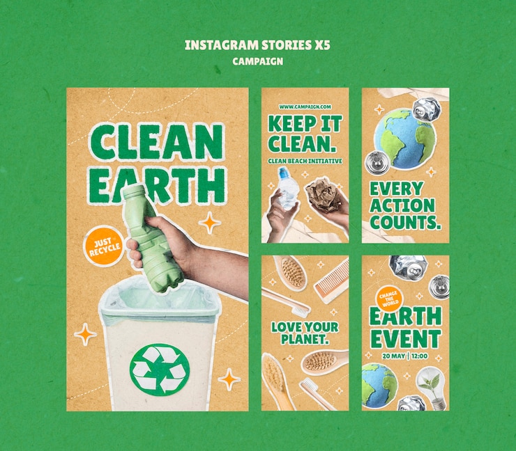 Free PSD sustainable development campaign template