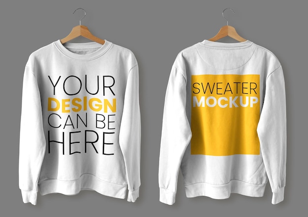 Sweater mockup front and back