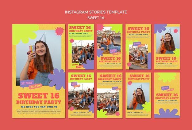 Sweet 16 celebration instagram stories collection