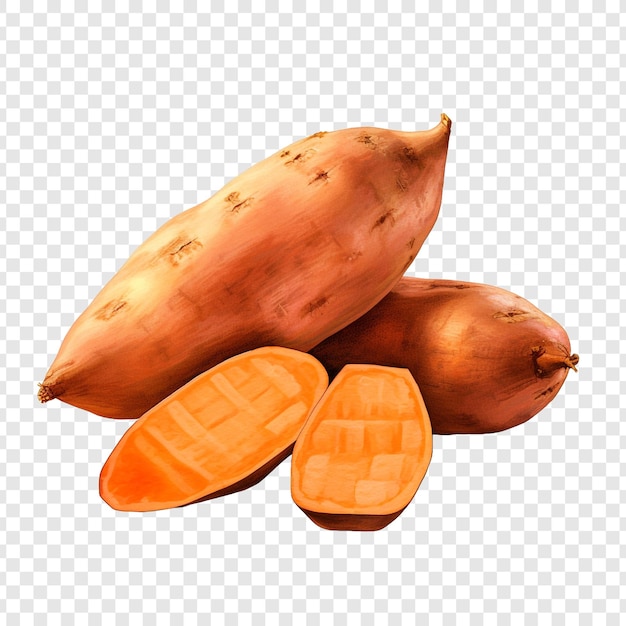 Sweet potato isolated on transparent background