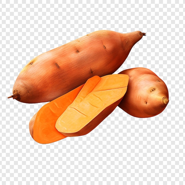 Sweet potato isolated on transparent background