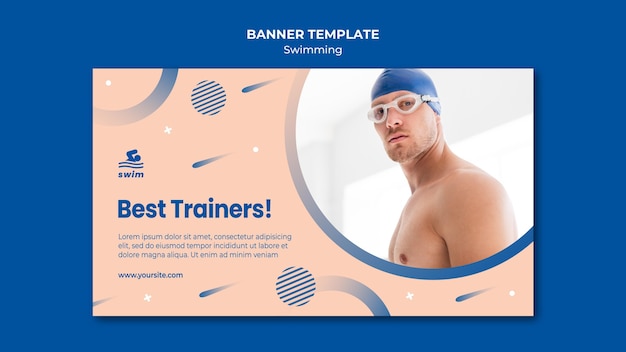 PSD gratuito concetto di modello di banner di nuoto