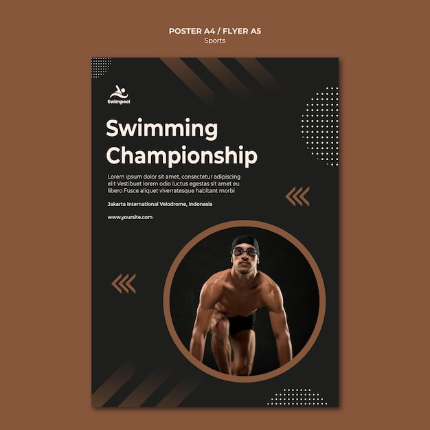 Free PSD swimming championship poster print template