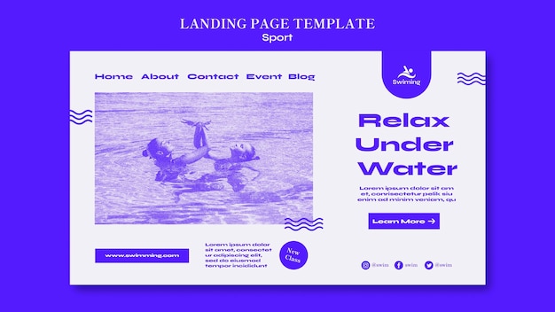 Free PSD swimming class landing page