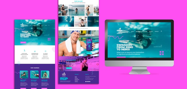 Swimming concept landing page