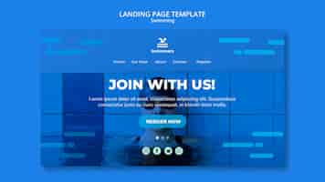 PSD gratuito modello di landing page per il nuoto