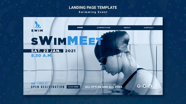 Swimming landing page template