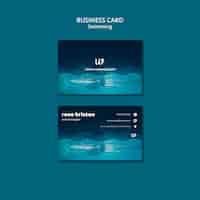 Free PSD swimming lessons business card template