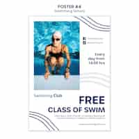 Free PSD swimming school poster template