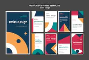 Free PSD swiss design social media stories