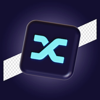 Символ криптовалюты synthetix логотип 3d иллюстрация