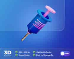 Free PSD syringe health and medicine icon 3d illustration