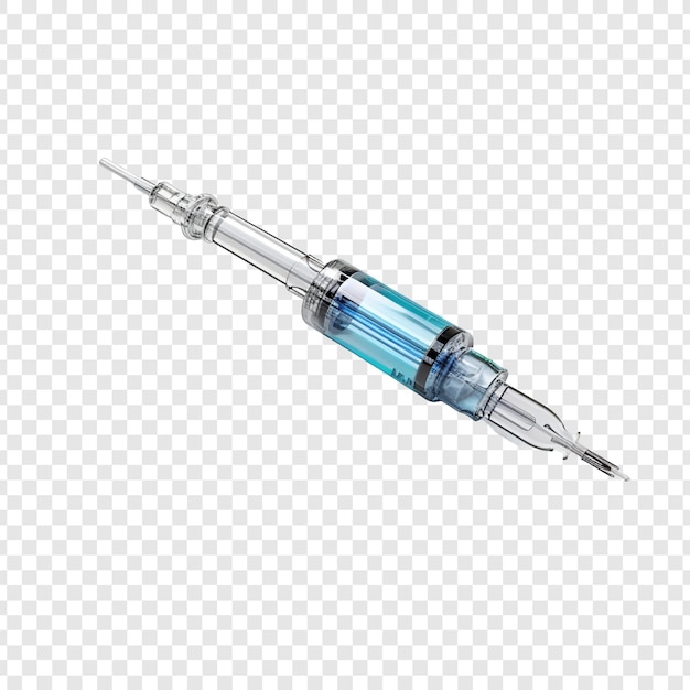 Free PSD syringe isolated on transparent background